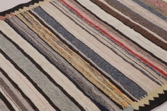 Vintage Turkish Kilim with Vibrant, Saturated Stripes - Rug & Kilim