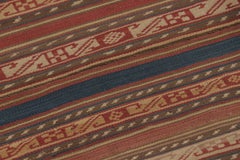 Vintage Turkish Kilim Runner, Intricate Geometric Stripes - Rug & Kilim