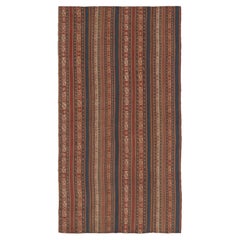 Vintage Turkish Kilim Runner, Intricate Geometric Stripes - Rug & Kilim