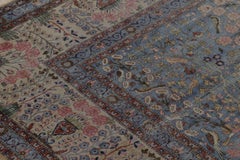 Antique Kashan Turkish Silk Runner with All-Over Floral Pattern - Rug & Kilim