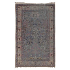 Antique Kashan Turkish Silk Runner with All-Over Floral Pattern - Rug & Kilim