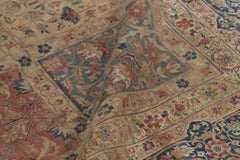 Antique Kashan Turkish Silk Rug, Polychromatic Compartment Grid - Rug & Kilim