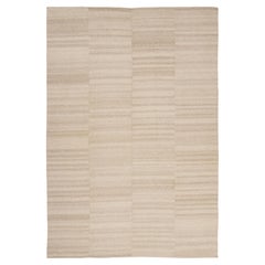 Vintage Panelled Kilim Wool Rug with Stripes in Beige by Rug & Kilim, 1950-1959