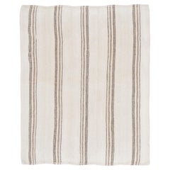Tapis kilim turc vintage en chanvre à rayures marron, de la marque Rug & Kilim, 1950-1959