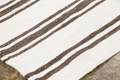 Vintage-Kilim-Teppich aus Hanf mit braunen Streifen von Rug & Kilim, 1950–1959