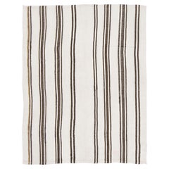 Vintage-Kilim-Teppich aus Hanf mit braunen Streifen von Rug & Kilim, 1950–1959