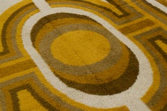 Vintage Swedish Geometric Wool Rug in Brown Hues by Rug & Kilim, 1950-1959