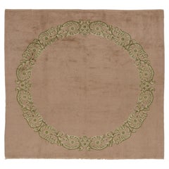 Vintage French Floral Wool Square Rug with Cartouches by Rug & Kilim, 1950-1959
