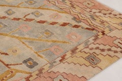 Contemporary Scandinavian Style Floral Wool Rug in Beige by Rug & Kilim, India