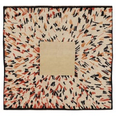 Contemporary Art Deco Style Square Wool Rug by Rug & Kilim, India
