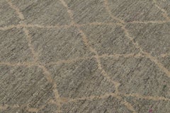 Contemporary Geometric Diamond Trellis Natural Silk Rug by Rug & Kilim, India
