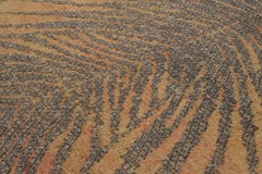 Contemporary Wool & Natural Silk Tiger Stripes Rug by Rug & Kilim, India
