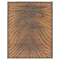 Contemporary Wool & Natural Silk Tiger Stripes Rug by Rug & Kilim, India