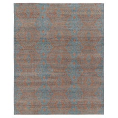Contemporary Geometric Distressed Honeycomb Rug by Rug & Kilim, India