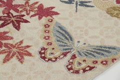 Contemporary Japanese Distressed Seigaiha Wave Rug by Rug & Kilim, India