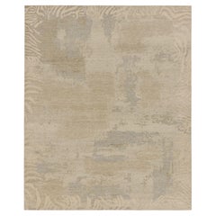 Contemporary Abstract Wool Rug in Beige by Rug & Kilim, India