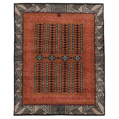 Contemporary Art Deco Style Wool Rug in Brown & Black, by Rug & Kilim, India