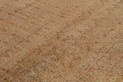 Oversized Antique Tabriz Rug with Gold and Orange Floral Patterns - Rug & Kilim
