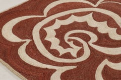 Contemporary Mid-Century Brick Red & Cream Abaca Rug by Rug & Kilim, India
