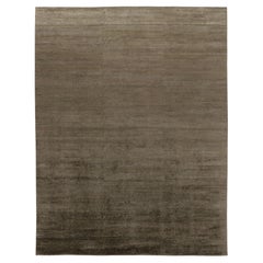 Contemporary Oversized Textural Sari Silk Rug in Taupe by Rug & Kilim, India