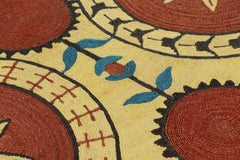 Modern Classics Brick Red & Gold Abaca Suzani Rug by Rug & Kilim, India