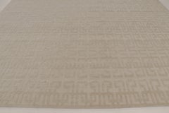 Contemporary High-Low Sculpted Greek Fret Wool Mohair Rug by Rug & Kilim, India