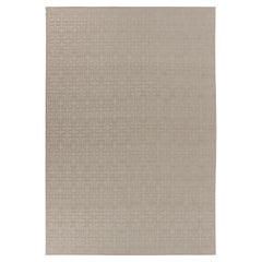 Contemporary High-Low Sculpted Greek Fret Wool Mohair Rug by Rug & Kilim, India