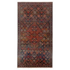 Oversized Antique Persian Joshaghan Floral Rug with Medallion, from Rug & Kilim
