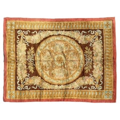 Antique 19th Century Aubusson Medallion Wool Rug in Gold by Rug & Kilim, 1860-18