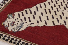 Vintage Gabbeh Rug with Leopard Pictorial by Rug & Kilim, Afghanistan, 1950-1959