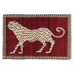 Vintage Gabbeh Rug with Leopard Pictorial by Rug & Kilim, Afghanistan, 1950-1959