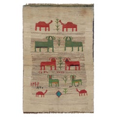 Vintage Pictorial Animal Gabbeh Rug by Rug & Kilim, Afghanistan, 1950-1959
