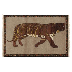 Vintage Tiger Pictorial Gabbeh Wool Rug by Rug & Kilim, Afghanistan, 1950-1959