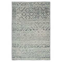 Contemporary Wool Gift-Sized Rug with High Low Texture by Rug & Kilim, India