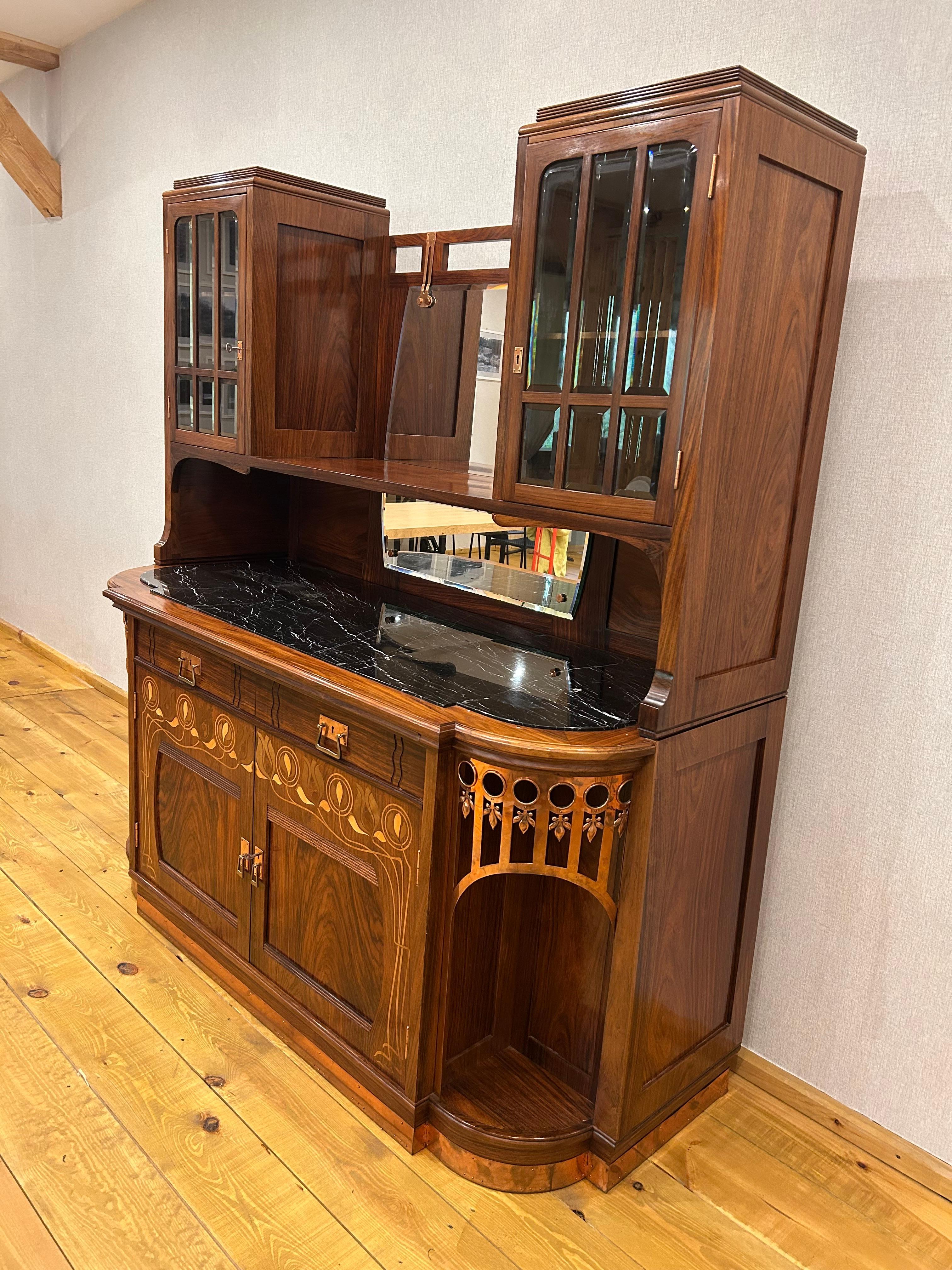 Late 19th Century Secession Walnut Dresser  Nut from 1900 For Sale