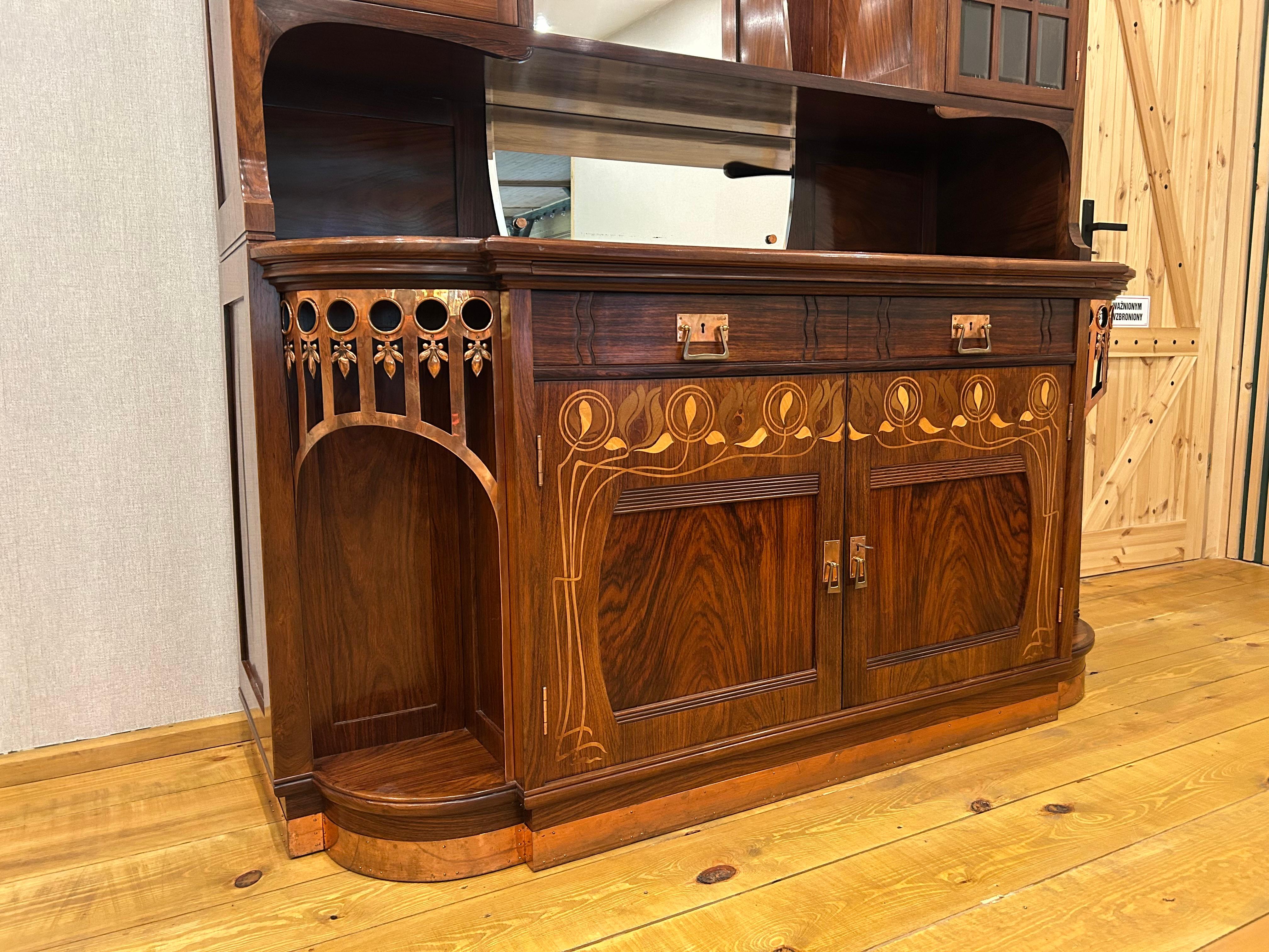 Austrian Secession Walnut Dresser  Nut from 1900 For Sale