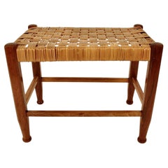 Stool designed by Josef Frank in Cherry with Rattan Seat, 1927, Austria