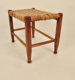 Stool designed by Josef Frank in Cherry with Rattan Seat, 1927, Austria