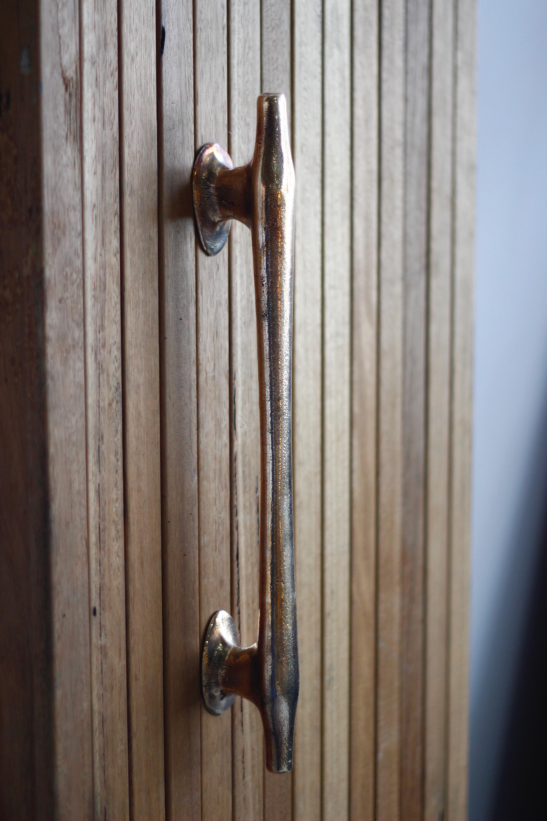 Post-Modern BARBERA Cyrus Cabinet Handle Medium Solid Bronze For Sale