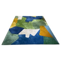 Gran alfombra abstracta de mohair anudada a mano por Victoria-Maria Geyer, Bélgica 2000.