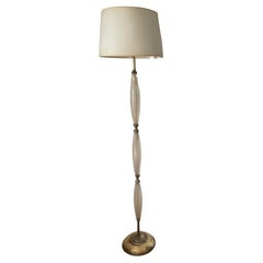 Art Deco Bronze and Murano Glass Floor Lamp Attributed to Barovier, Italy 1925.