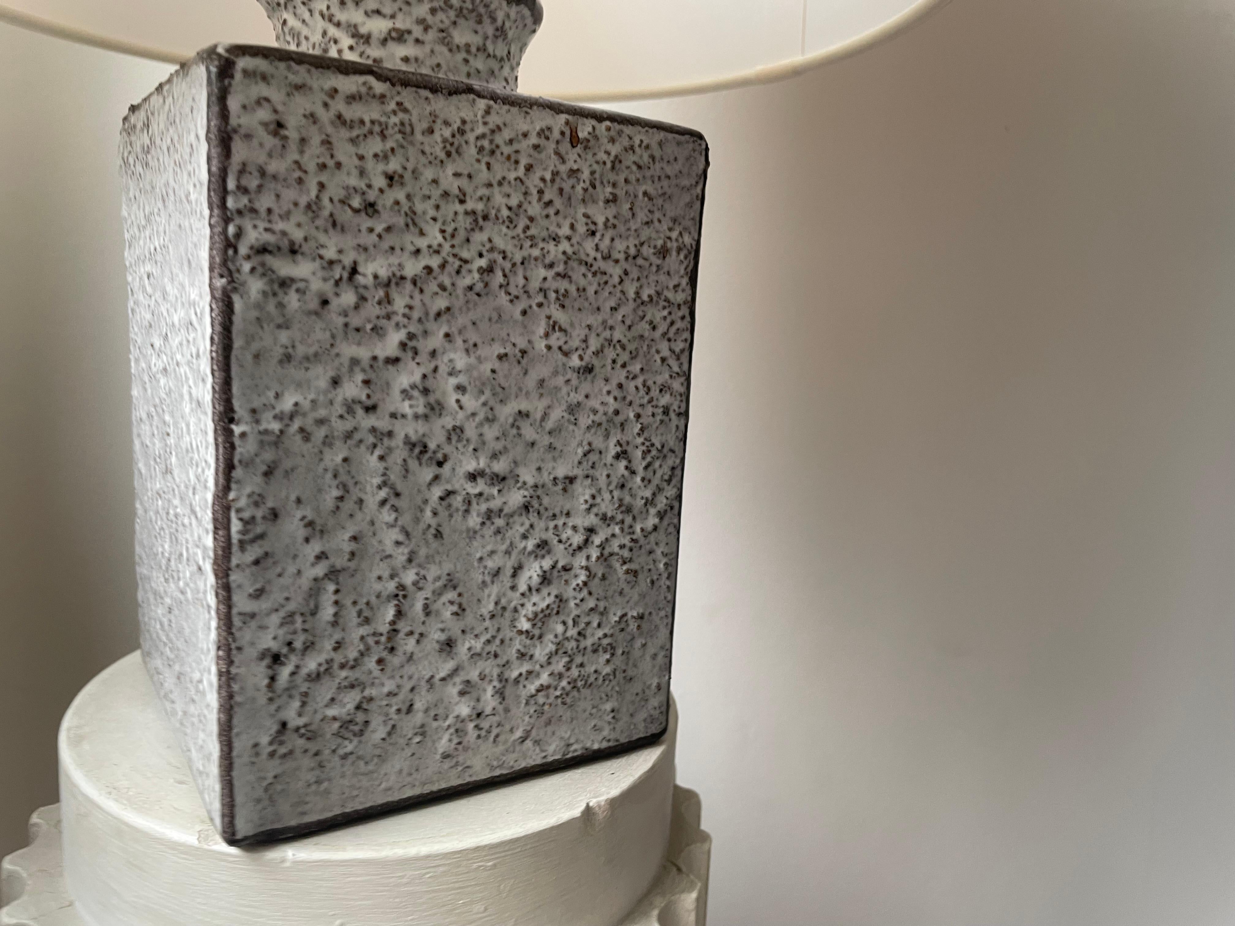 Mid-Century Modern Petite Bottle Shape Ceramic Lamp Attributed to Bruno Gambone, Italy 1955. For Sale