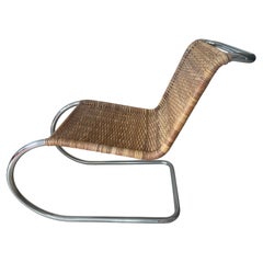 Modernist Wicker Side Chair by Mies Van der Rohe for Thonet, Vienna 1980.