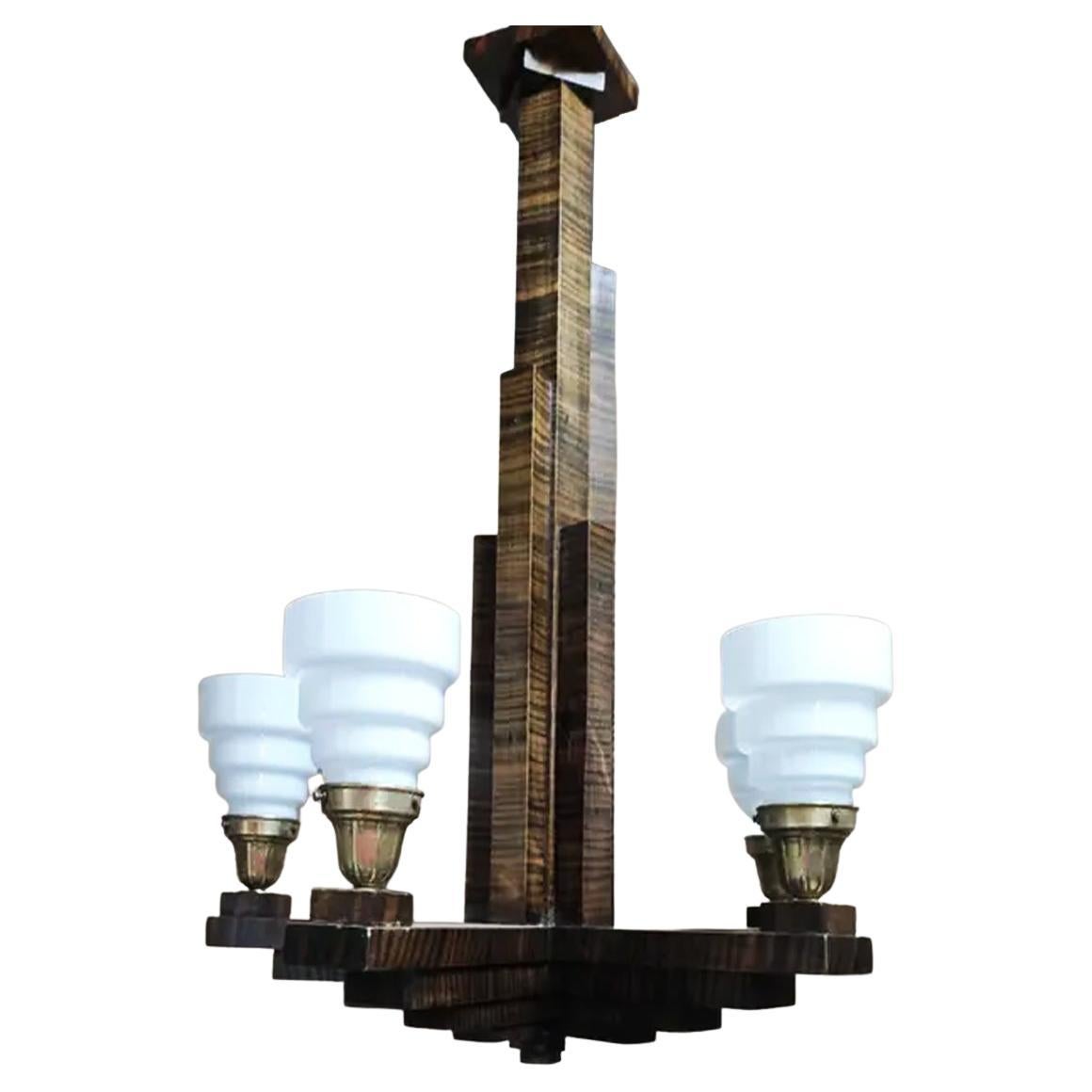 Art-Déco-Lampe oder Kronleuchter, spektakulärer Coromandel-Wolkenkratzer, frühes 20. Jahrhundert (Art déco) im Angebot