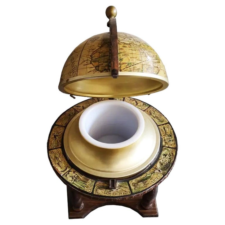 Ice Bucket Globe Earth ,Large Size Mid 20th Century, 42cm For Sale at