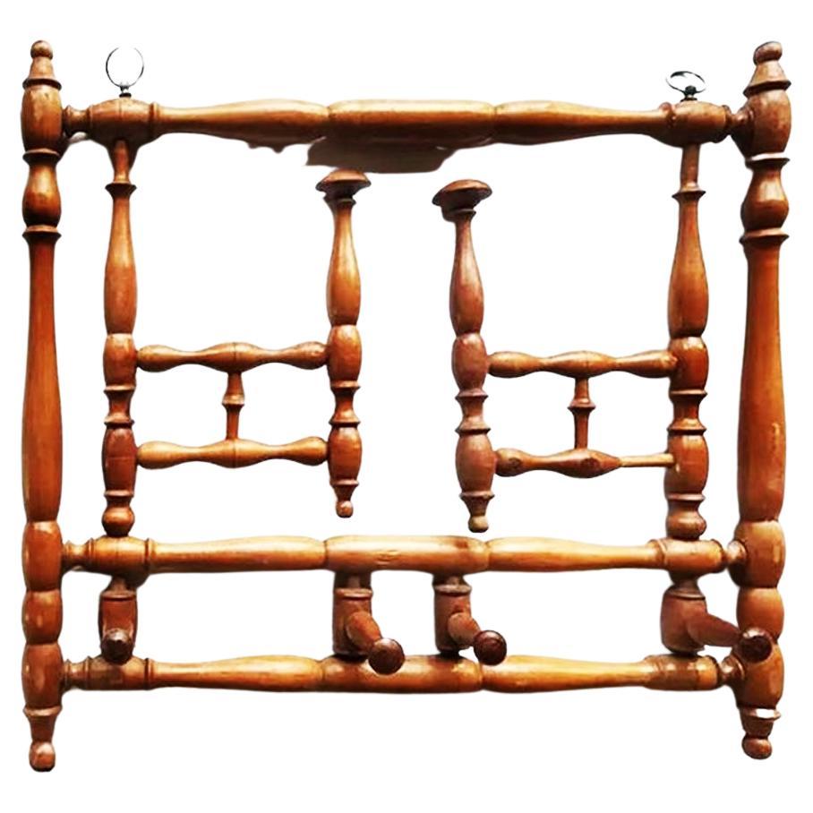 Coat Rack Wall Coat and Hat Racks and Stands Foldable 6 Hangers 19th Century For Sale
