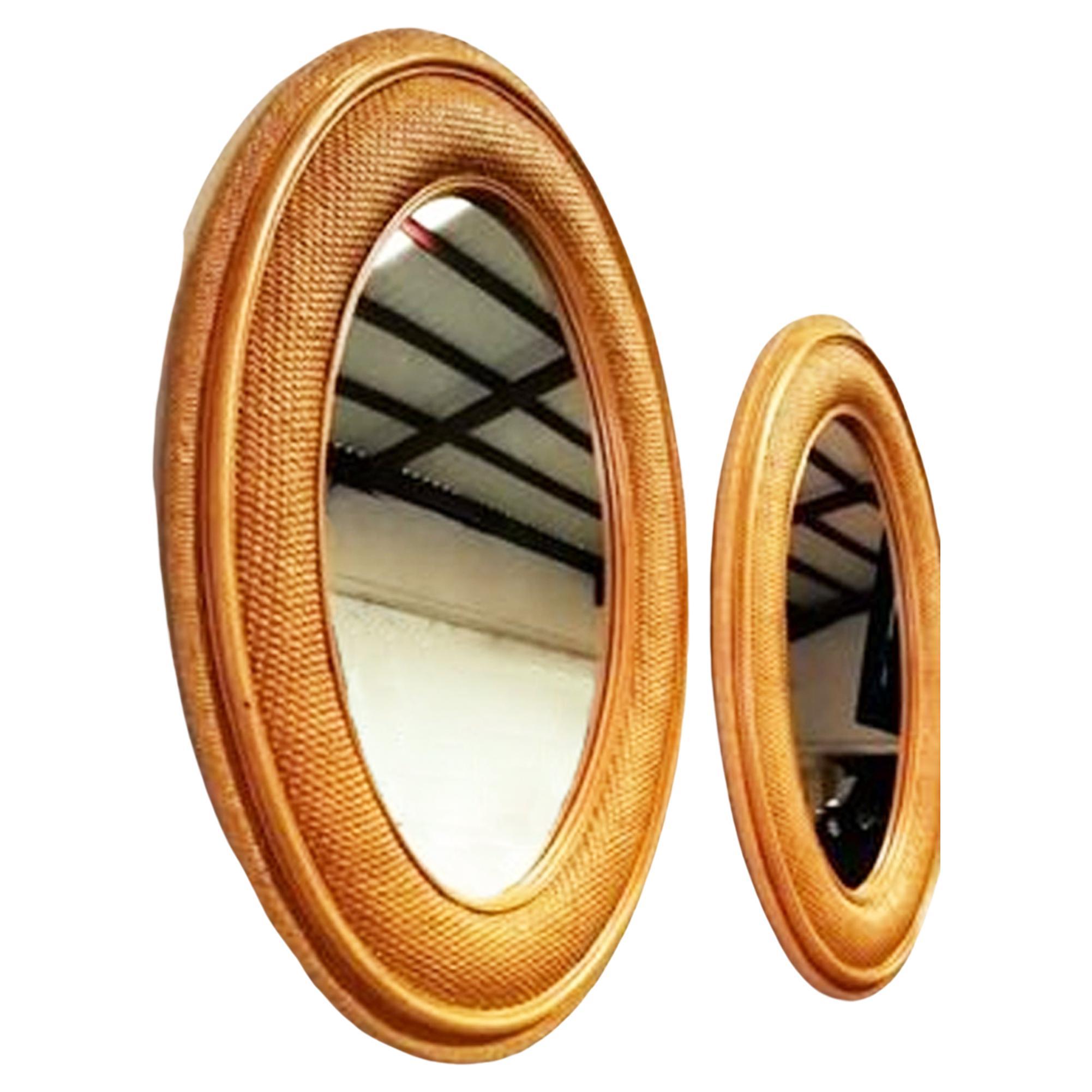  Miroirs en rotin Extra Large French Riviera, Mid-Century Modern 120-90cm