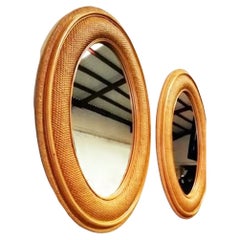 Französische Riviera Extragroßer natürlicher Rattan , Mid-Century Modern 120-90cm