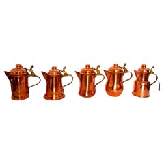  Copper Kitchen Decoration Vintage Coffee Pots Lot of 5 Diferent Design