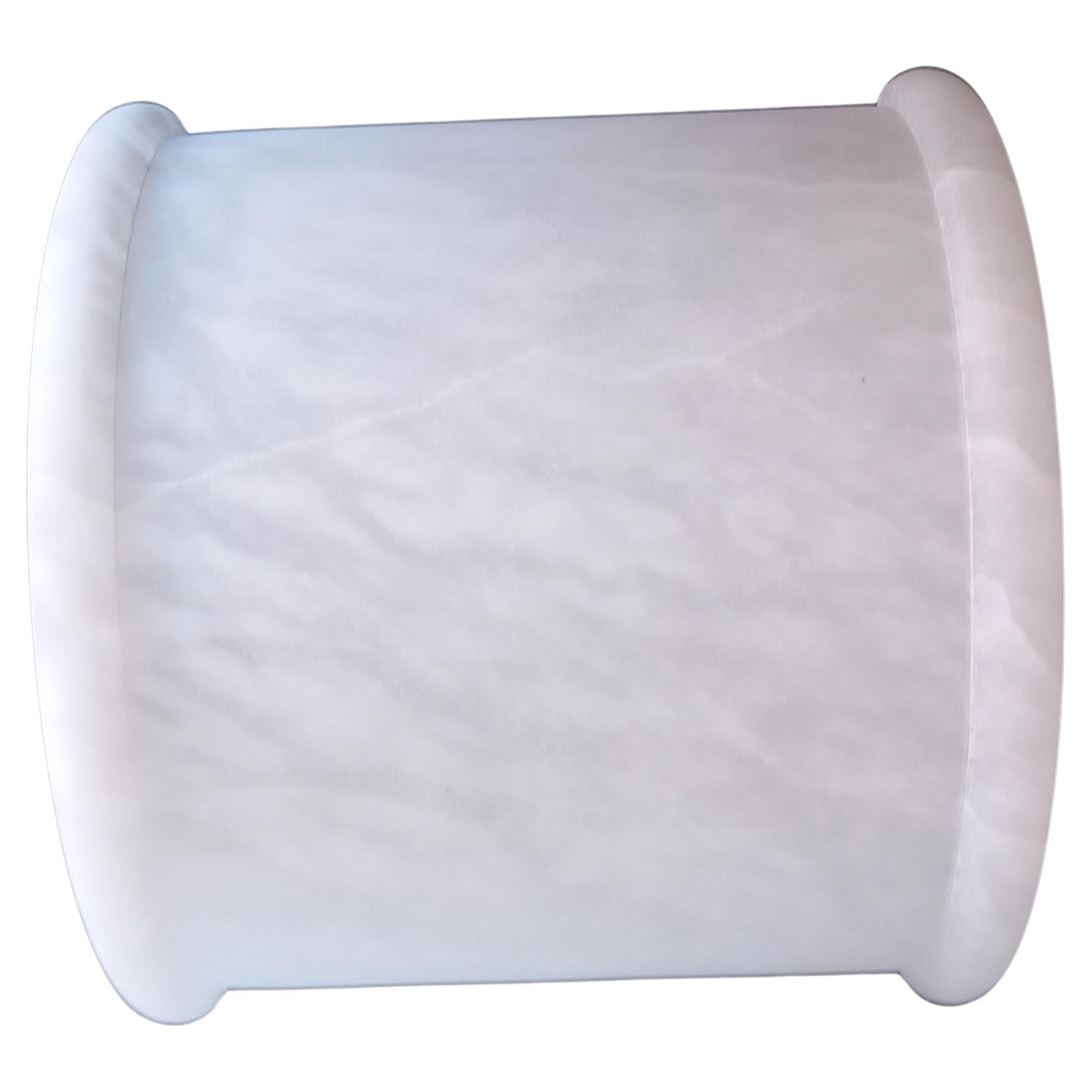 Minimaliste Mur d'albâtre  Appliques Lampes  Art Deco, Minimalist White, Pair en vente